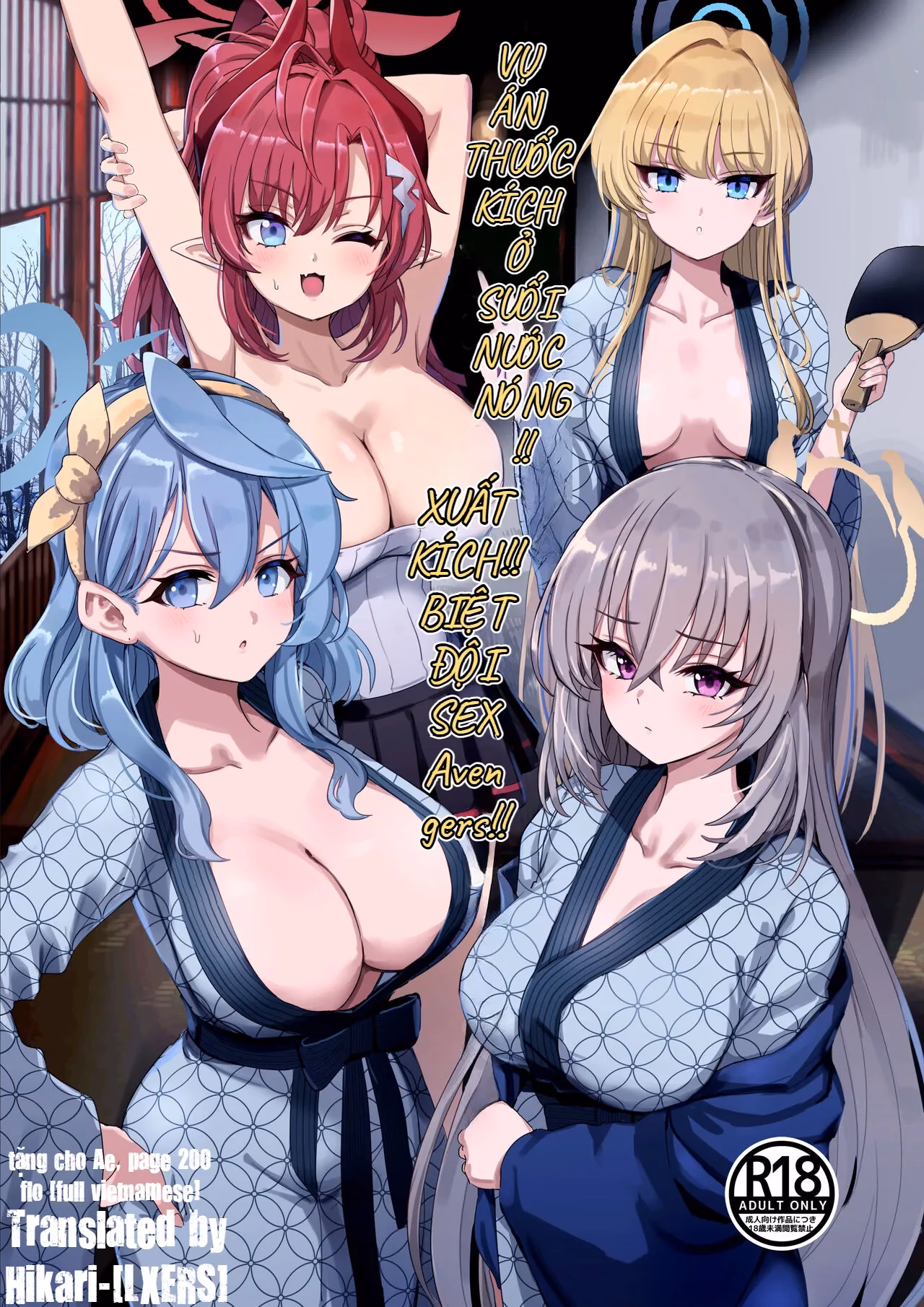 Sự Cố Kích Thích Tình Dục Ở Suối Nước Nóng! Cố Lên Nào, Sex Avengers!! (Blue Archive) [Vietnam] [Bản Dịch Hikari]